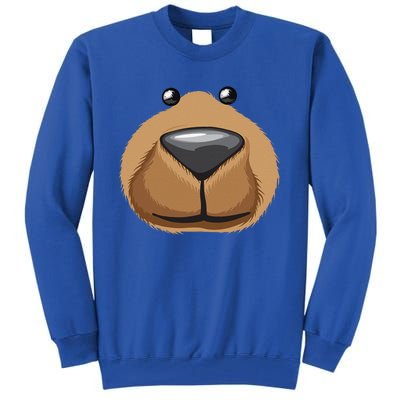 Cute Bear Face Costume Funny Halloween Teddy DIY Gift Tall Sweatshirt