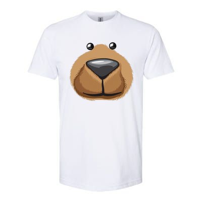 Cute Bear Face Costume Funny Halloween Teddy DIY Gift Softstyle CVC T-Shirt