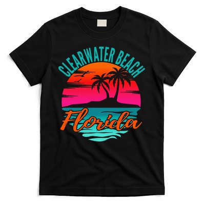 Clearwater Beach Florida Palm Tree Island Pink T-Shirt