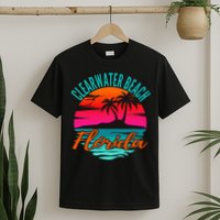 Clearwater Beach Florida Palm Tree Island Pink T-Shirt