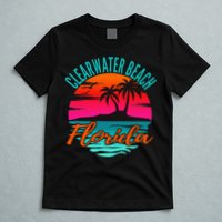 Clearwater Beach Florida Palm Tree Island Pink T-Shirt