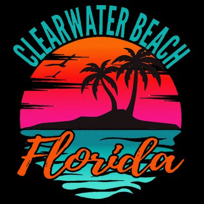 Clearwater Beach Florida Palm Tree Island Pink T-Shirt