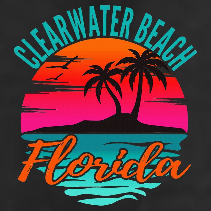 Clearwater Beach Florida Palm Tree Island Pink 11oz C Handle Ceramic Mug