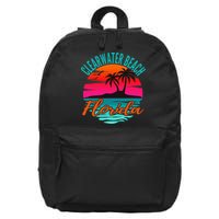 Clearwater Beach Florida Palm Tree Island Pink 16 in Basic Backpack