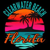Clearwater Beach Florida Palm Tree Island Pink 16 in Basic Backpack