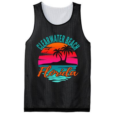 Clearwater Beach Florida Palm Tree Island Pink Mesh Reversible Basketball Jersey Tank