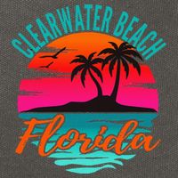 Clearwater Beach Florida Palm Tree Island Pink Cotton Canvas Backpack