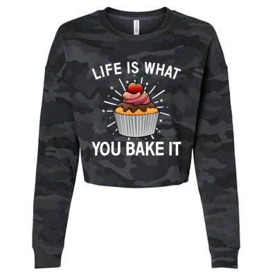 Cool Baking For Baker Cookie Cupcake Pastry Chef Cropped Pullover Crew