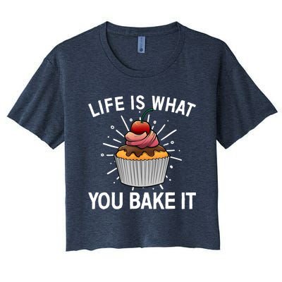 Cool Baking For Baker Cookie Cupcake Pastry Chef Women's Crop Top Tee