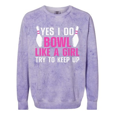 Cute Bowling For Women Bowler Spare Me Ladies Bowling Colorblast Crewneck Sweatshirt