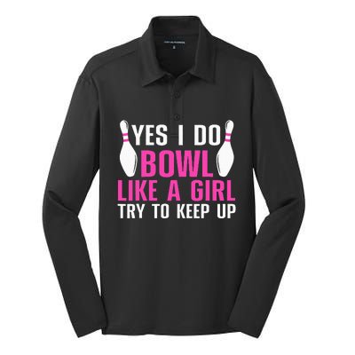 Cute Bowling For Women Bowler Spare Me Ladies Bowling Silk Touch Performance Long Sleeve Polo