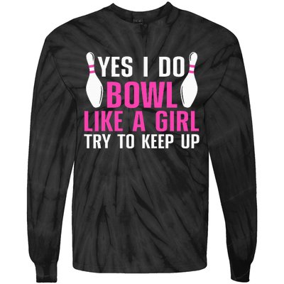 Cute Bowling For Women Bowler Spare Me Ladies Bowling Tie-Dye Long Sleeve Shirt