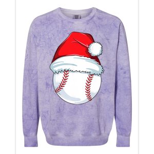 Christmas Baseball For Kids Men Ball Santa Pajama Colorblast Crewneck Sweatshirt