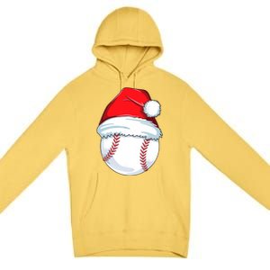 Christmas Baseball For Kids Men Ball Santa Pajama Premium Pullover Hoodie