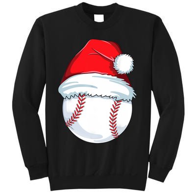 Christmas Baseball For Kids Men Ball Santa Pajama Sweatshirt