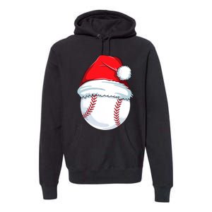 Christmas Baseball For Kids Men Ball Santa Pajama Premium Hoodie