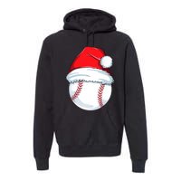 Christmas Baseball For Kids Men Ball Santa Pajama Premium Hoodie