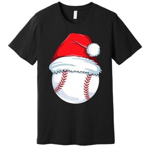 Christmas Baseball For Kids Men Ball Santa Pajama Premium T-Shirt