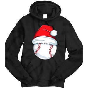 Christmas Baseball For Kids Men Ball Santa Pajama Tie Dye Hoodie