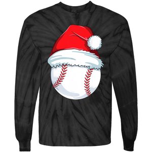 Christmas Baseball For Kids Men Ball Santa Pajama Tie-Dye Long Sleeve Shirt