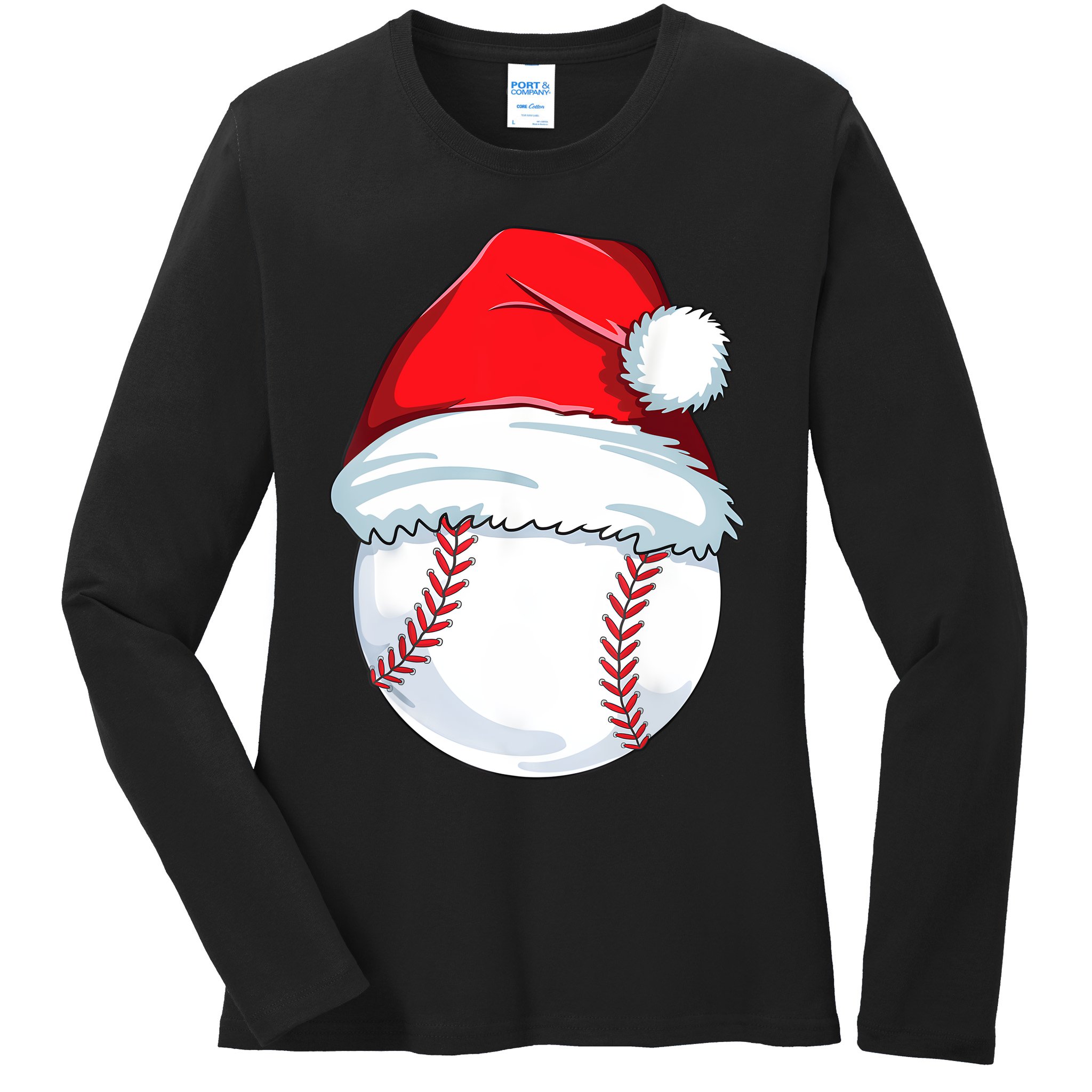 Christmas Baseball For Kids Men Ball Santa Pajama Ladies Long Sleeve Shirt
