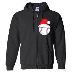 Christmas Baseball For Kids Men Ball Santa Pajama Full Zip Hoodie