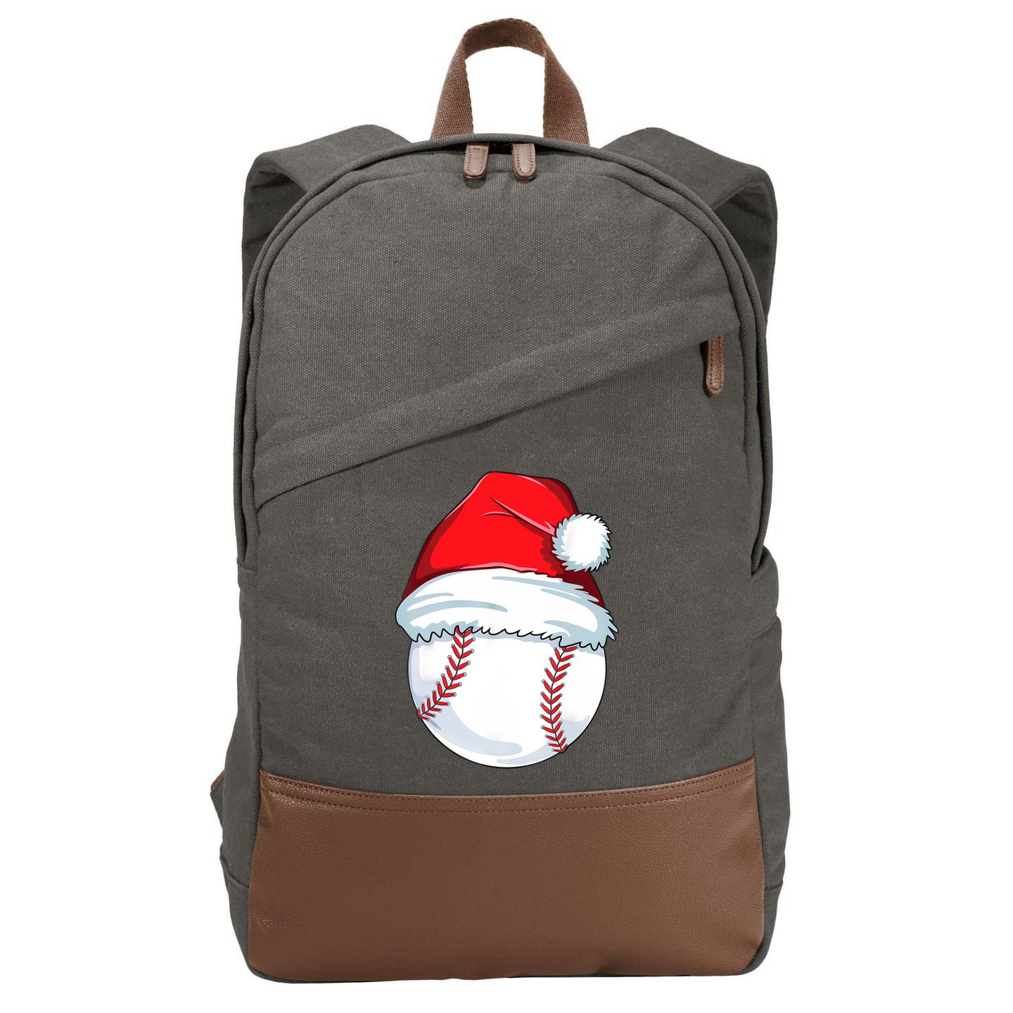 Christmas Baseball For Kids Men Ball Santa Pajama Cotton Canvas Backpack