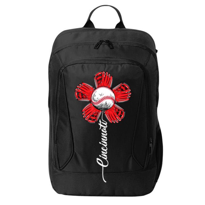 Cincinnati Baseball Flower Vintage Baseball Fans City Backpack