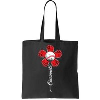 Cincinnati Baseball Flower Vintage Baseball Fans Tote Bag