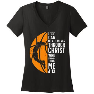 Cool Basketball For Men Women Sport Game Basketball Player Women's V-Neck T-Shirt