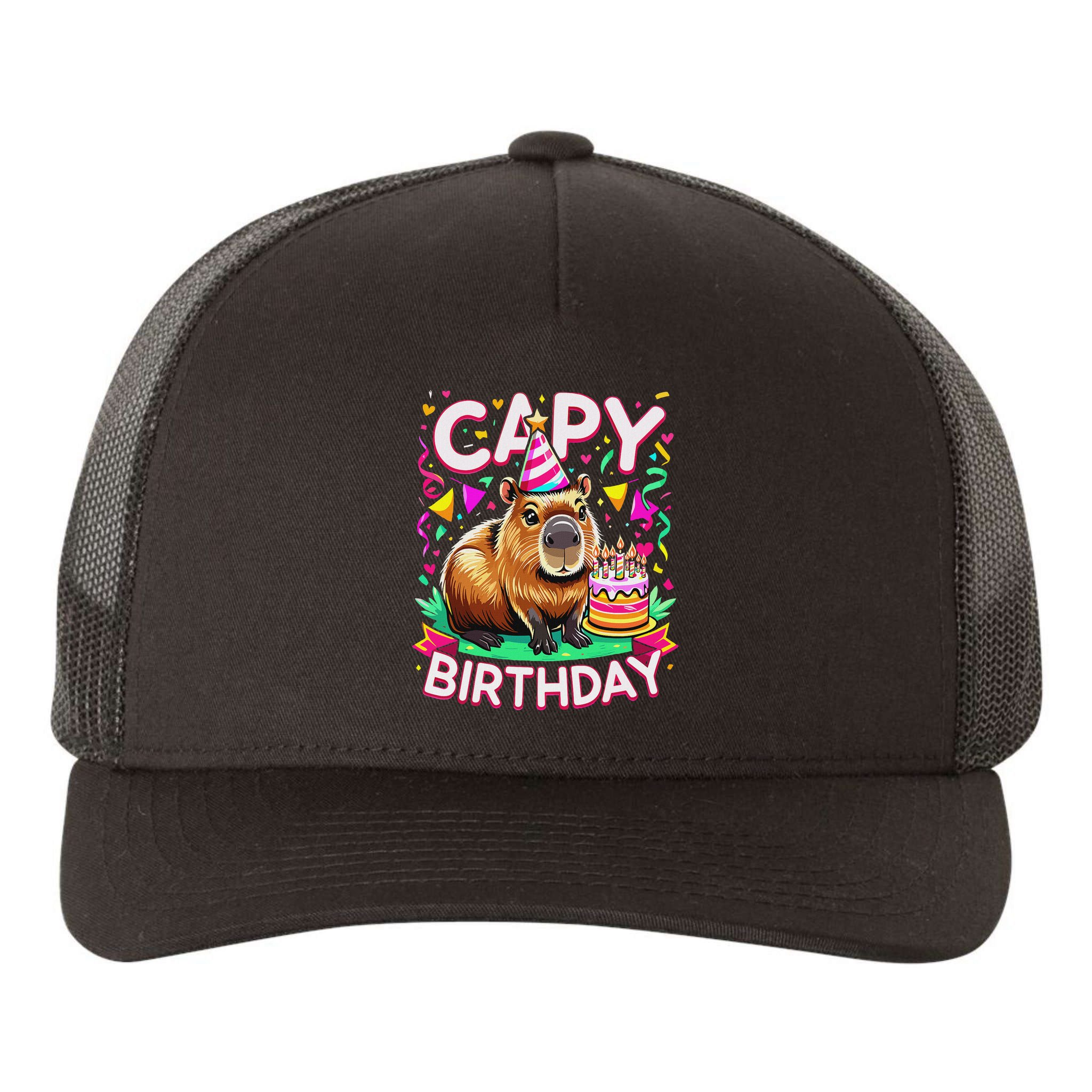 Capy Birthday Funny Capybara Birthday Yupoong Adult 5-Panel Trucker Hat