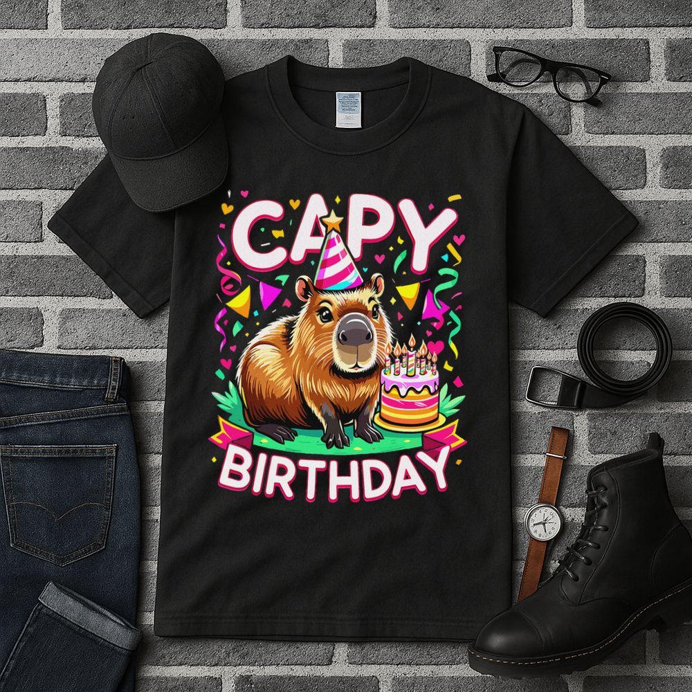 Capy Birthday Funny Capybara Birthday Tall T-Shirt