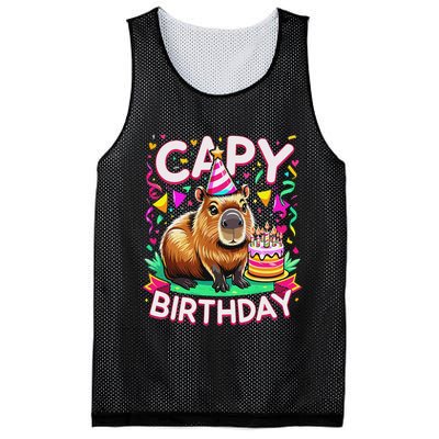 Capy Birthday Funny Capybara Birthday Mesh Reversible Basketball Jersey Tank