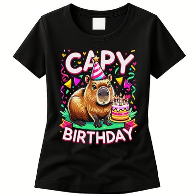 Capy Birthday Funny Capybara Birthday Womens T-Shirt