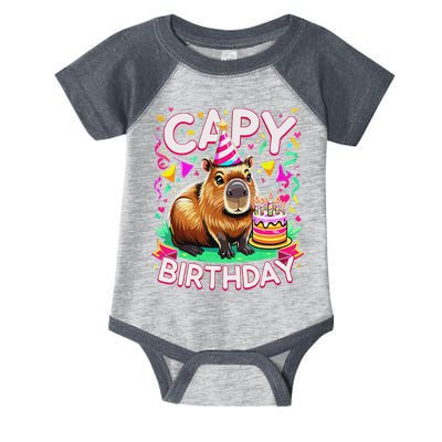 Capy Birthday Funny Capybara Birthday Infant Baby Jersey Bodysuit