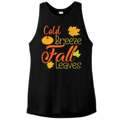 Cold Breeze Fall Leaves Ladies PosiCharge Tri-Blend Wicking Tank