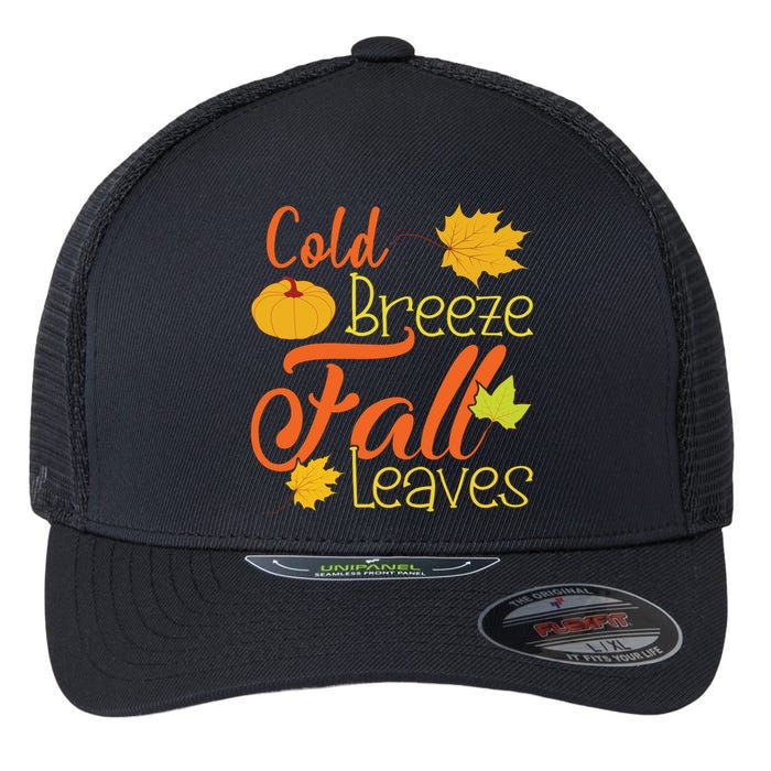 Cold Breeze Fall Leaves Flexfit Unipanel Trucker Cap