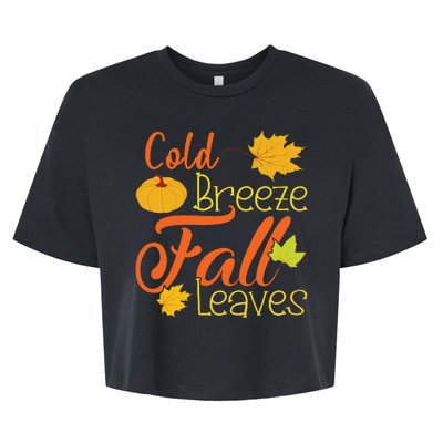 Cold Breeze Fall Leaves Bella+Canvas Jersey Crop Tee