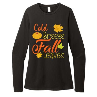 Cold Breeze Fall Leaves Womens CVC Long Sleeve Shirt