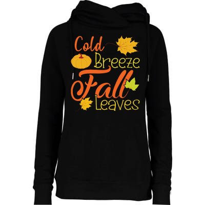 Cold Breeze Fall Leaves Womens Funnel Neck Pullover Hood