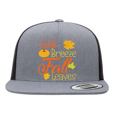 Cold Breeze Fall Leaves Flat Bill Trucker Hat