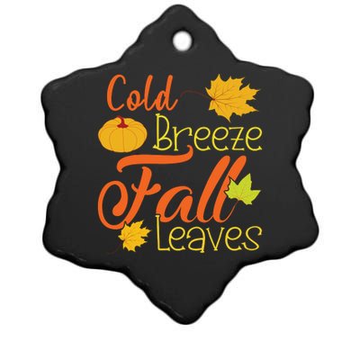 Cold Breeze Fall Leaves Ceramic Star Ornament