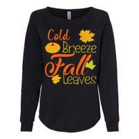 Cold Breeze Fall Leaves Womens California Wash Sweatshirt