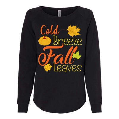 Cold Breeze Fall Leaves Womens California Wash Sweatshirt