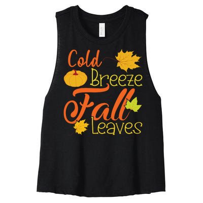 Cold Breeze Fall Leaves Women's Racerback Cropped Tank