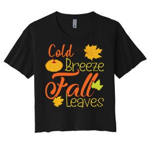 Cold Breeze Fall Leaves Women's Crop Top Tee