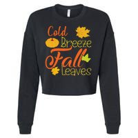 Cold Breeze Fall Leaves Cropped Pullover Crew