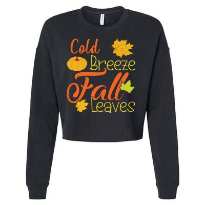 Cold Breeze Fall Leaves Cropped Pullover Crew