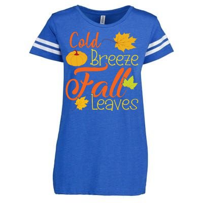 Cold Breeze Fall Leaves Enza Ladies Jersey Football T-Shirt