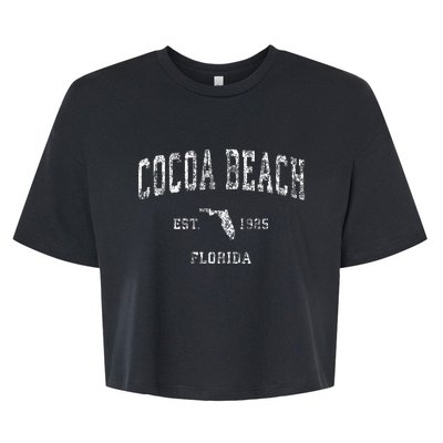 Cocoa Beach Florida Fl Vintage Bella+Canvas Jersey Crop Tee